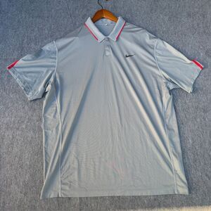 Nike TW Tiger Woods Body Map Golf Polo Gray Red 648714-088 Men's 2XL Used